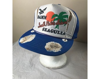 Vintage Florida seagull tourist trucker mesh snapback hat cap
