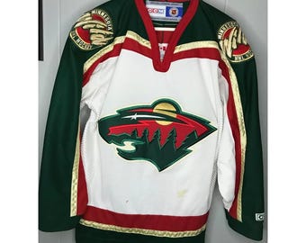 Vintage Mn wild CCM Hockey Made Canada Blank Jersey Sz MD