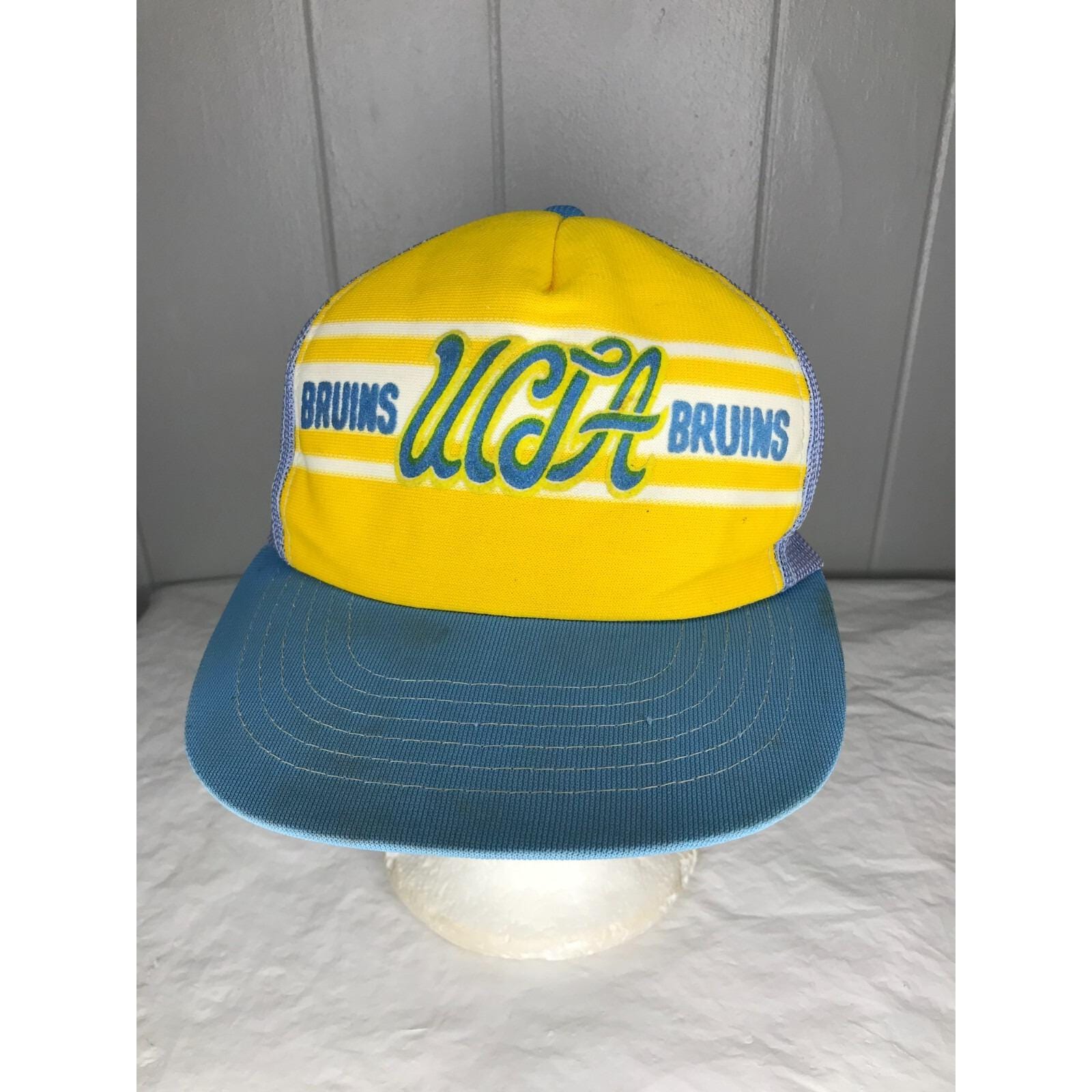 Vintage 80's UCLA Bruins Snapback Cap Hat Trucker 3 Stripe Bar