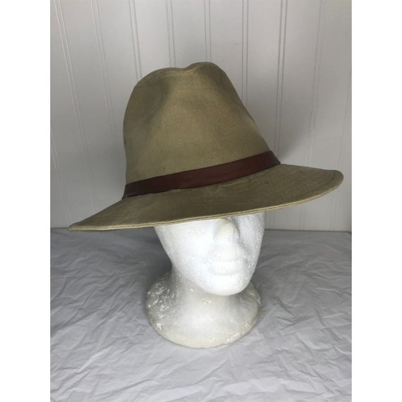 Vintage Eddie Bauer Fedora Hat Mens Size M Khaki … - image 1