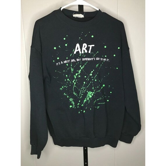 Vintage art splatter creative made usa crewneck sweater sz LG