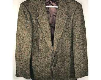 Vintage YSL Yves Saint Laurent Herren 44R LG Tweed Blazer Sport Mantel Made France