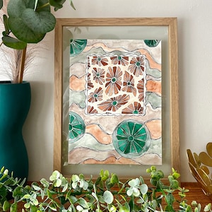 Groovy Flower Stamp | Art Print | 8x10