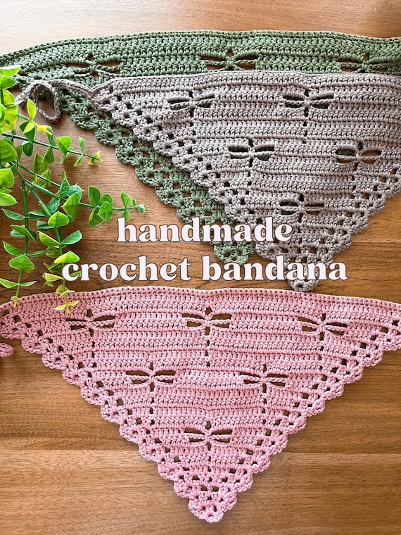 Dragonfly Crochet Bandana | Handmade to Order - Etsy display picture 1