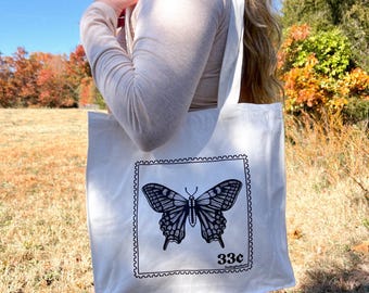 Butterfly Stamp Tote Bag