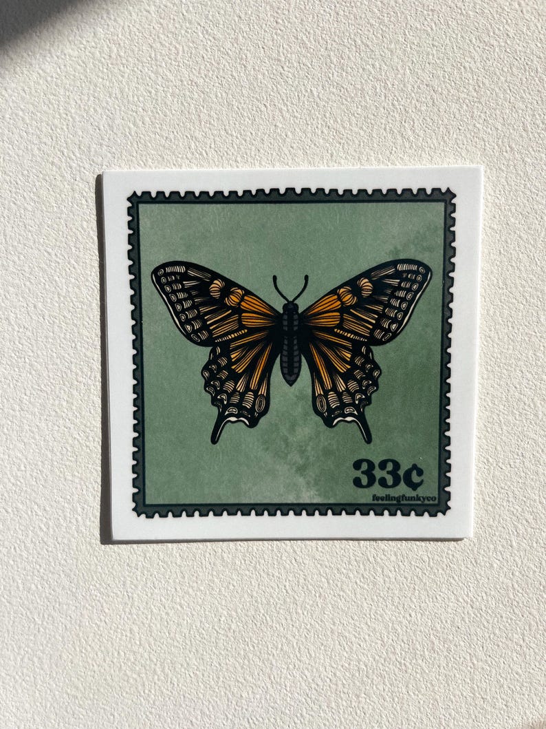 Butterfly Stamp Sticker Angel Number Sticker Etsy