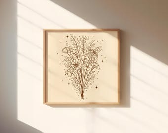 Wildflower Bouquet Art Print | 8inx8in