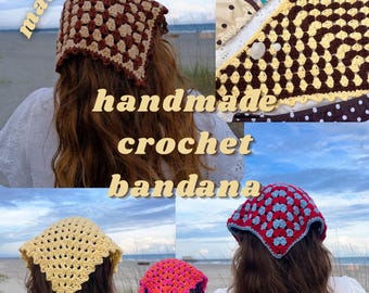 Handmade Granny Stitch Crochet Bandana | Custom & Made to Order