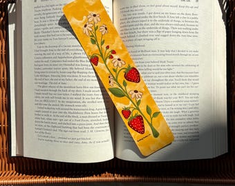 Strawberry & Flower Vine Bookmark