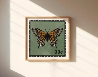 Butterfly Stamp Art Print | 8inx8in | Angel Number Art Print