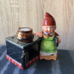 Vintage keramik dansk pixie fru, julrispudding