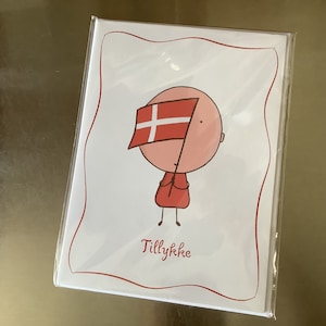 Tarjetas de felicitación danesas con sobres, 4 piezas