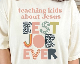 Teaching Kids About Jesus is the Best Job Ever PNG - Children&#39;s Ministry Shirt - Kids Ministry SVG - Children&#39;s Pastor Shirt - Training Kids