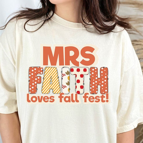 Custom Name Loves Fall Fest PNG - Fall Letters - Custom Name - Children's Ministry Shirt - Fall Fest Shirt - Kids Min PNG - Custom Designed