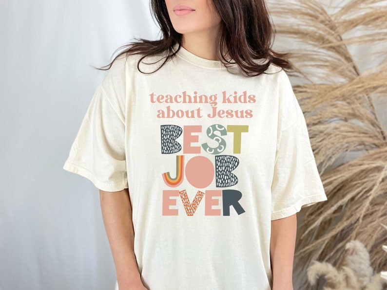 Teaching Kids About Jesus is the Best Job Ever PNG Children's Ministry Shirt Kids Ministry SVG Children's Pastor Shirt Training Kids image 1