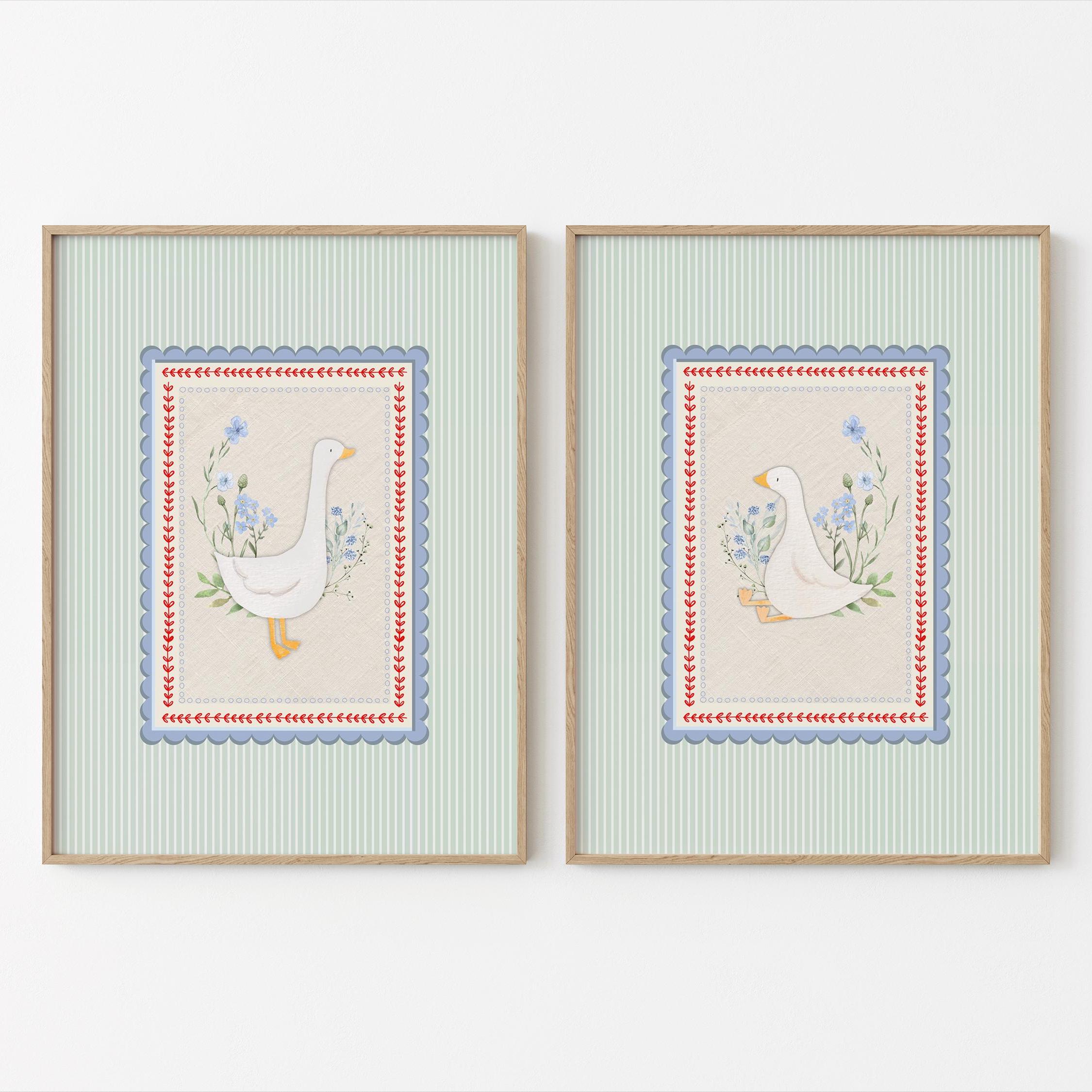 Folk Art Set of 2 - Etsy