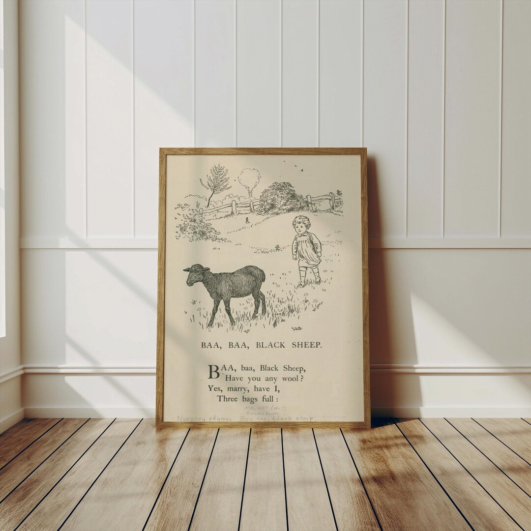 Vintage Style Nursery Decor, Antique Baby Room Art, Nursery Rhyme Print ...