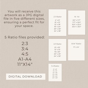 May include: Digital download of five different size JPG files of artwork in various aspect ratios, including 2:3, 3:4, 4:5, A1-A4, and 11" x 14".