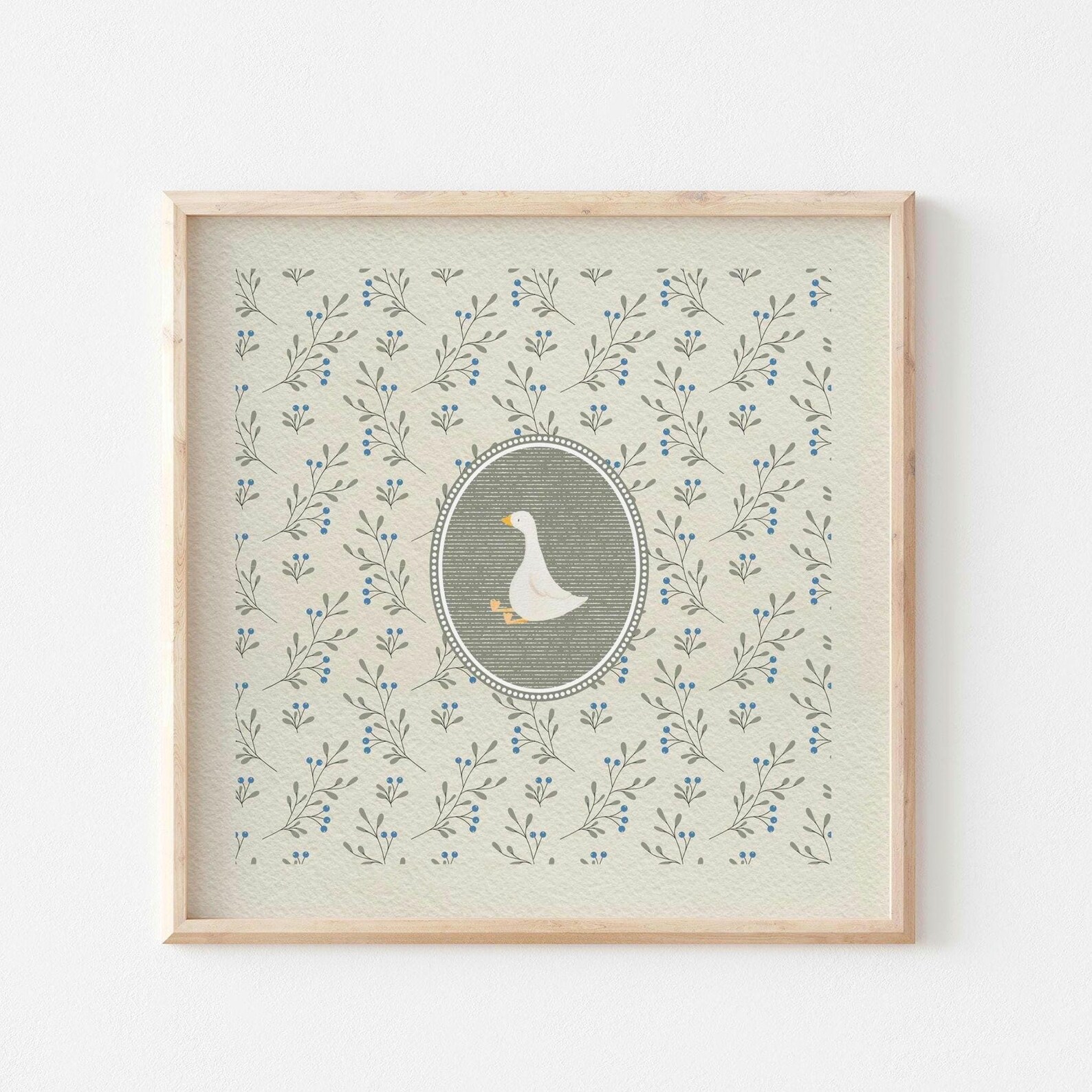 Vintage Silly Goose Nursery Print, Sweet Floral Nursery Decor, Boys ...