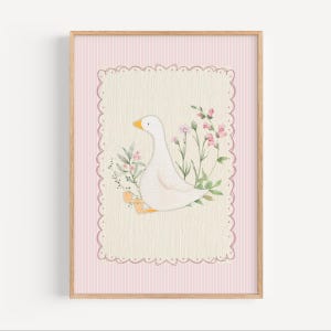 Vintage Pink Silly Goose Nursery Prints, Pink Wall Gallery, Sweet ...