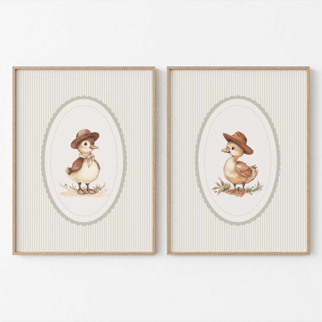 Vintage Silly Goose Nursery Prints, Boy Room Wall Decor, Neutral Prints ...