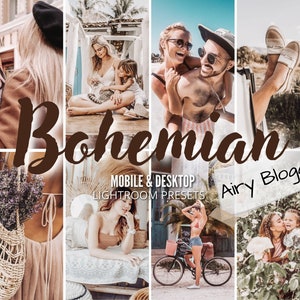 15 Mobile & Desktop Lightroom Presets, Airy Preset, Aesthetic Preset, Boho Preset,  Summer Preset, Instagram Preset, Travel Preset, VSCO