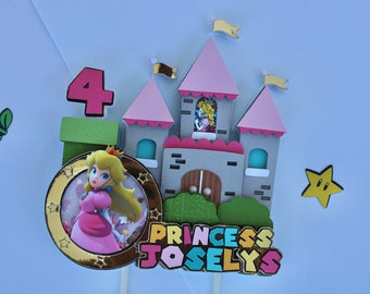 Personalized Princess Peach Cake Topper: Super Mario Birthday Party Decor