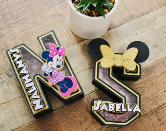 Minnie 3D-letter/Minnie Mouse 3D-letters/Minnie Mouse-versieringen/Verjaardagsfeestje Minnie Mouse/Minnie Mouse-feestversieringen