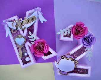 Princess 3D Letter/ Custom 3D Letters/ Princess Birthday Party Decorations/ Personalized 3D Letters/ Princess Party Decorations/ 3D Numbers