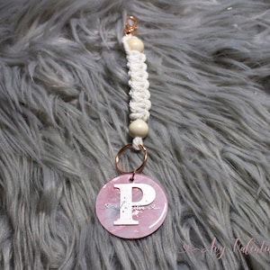 Keychain, acrylic, macrame, scoubidou