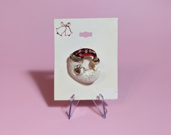 Vintage Santa Hat Brooch Pin, Christmas Pin, Original Large Department Store