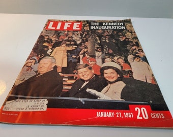 Rivista Vintage LIFE L'inaugurazione di Kennedy il 27 gennaio 1961