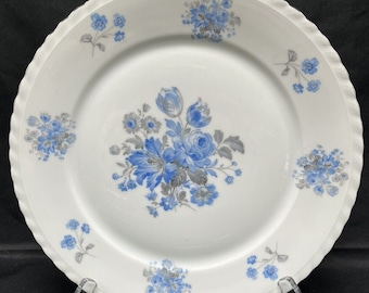 Vtg Feiner Boho China Blue Floral 10" Porzellan Speiseteller