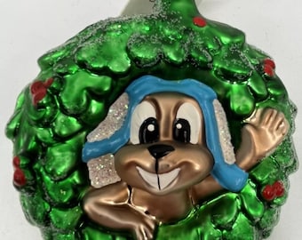 VTG Christopher Radko Rocky & Bullwinkle Rocky&#39;s Wreath Weihnachtsverzierung