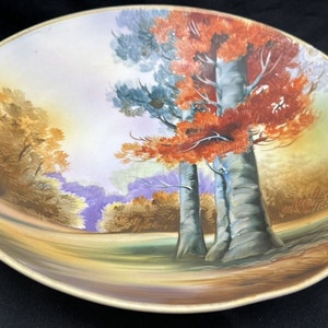 Antique Hand Painted Nippon Morimura BrosDouble Handled Porcelain Pedestal Bowl