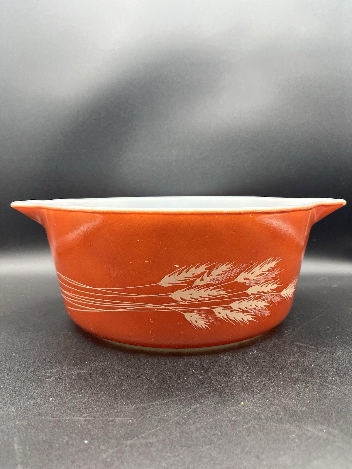 Vintage Pyrex Autum Ernte Weizen Lt Orange 474-B 1.5L Auflauf Cinderella Dish