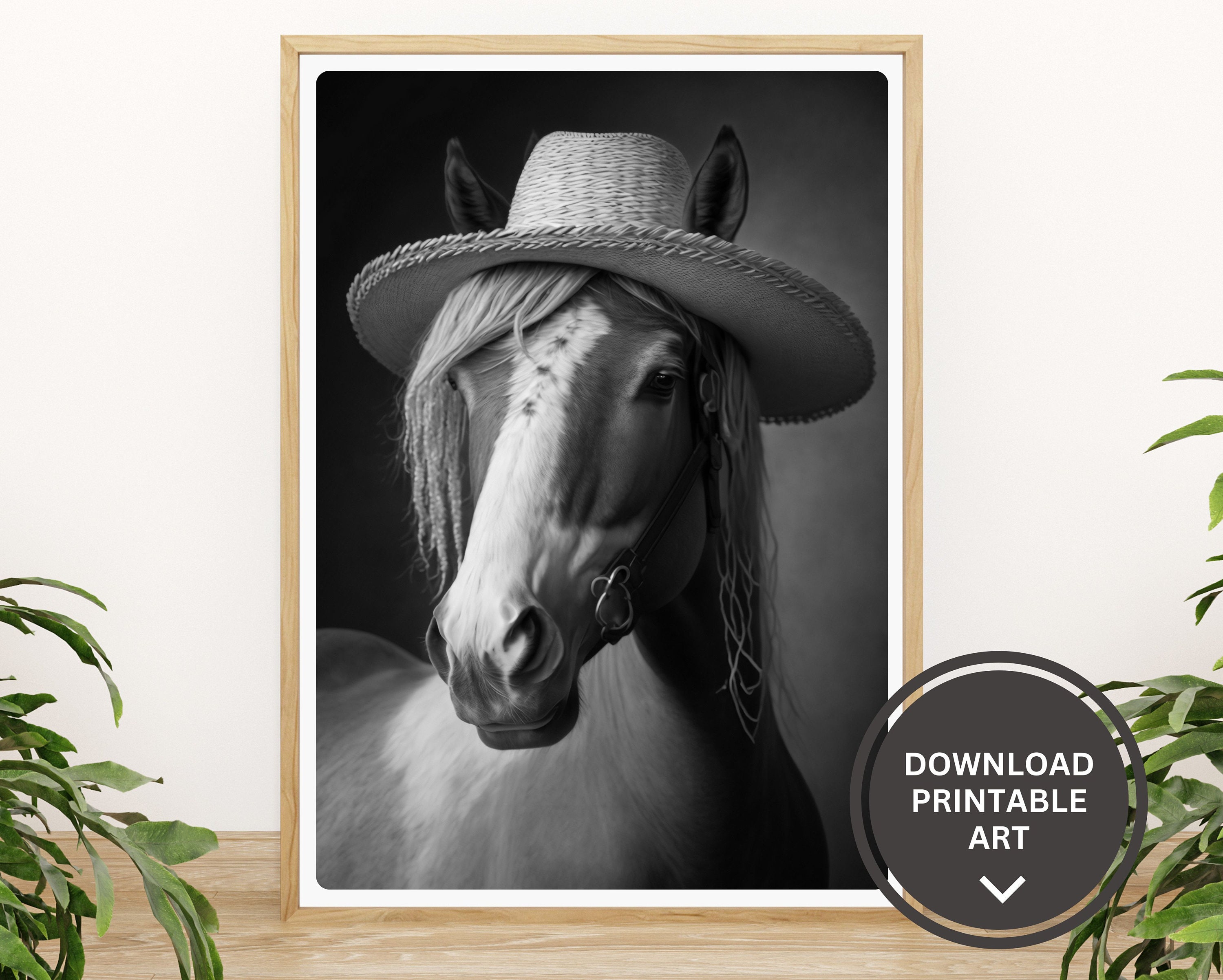 Horse Printable Art, Black and White, Horses Photography, Wild West Boho Southwestern Farm ...