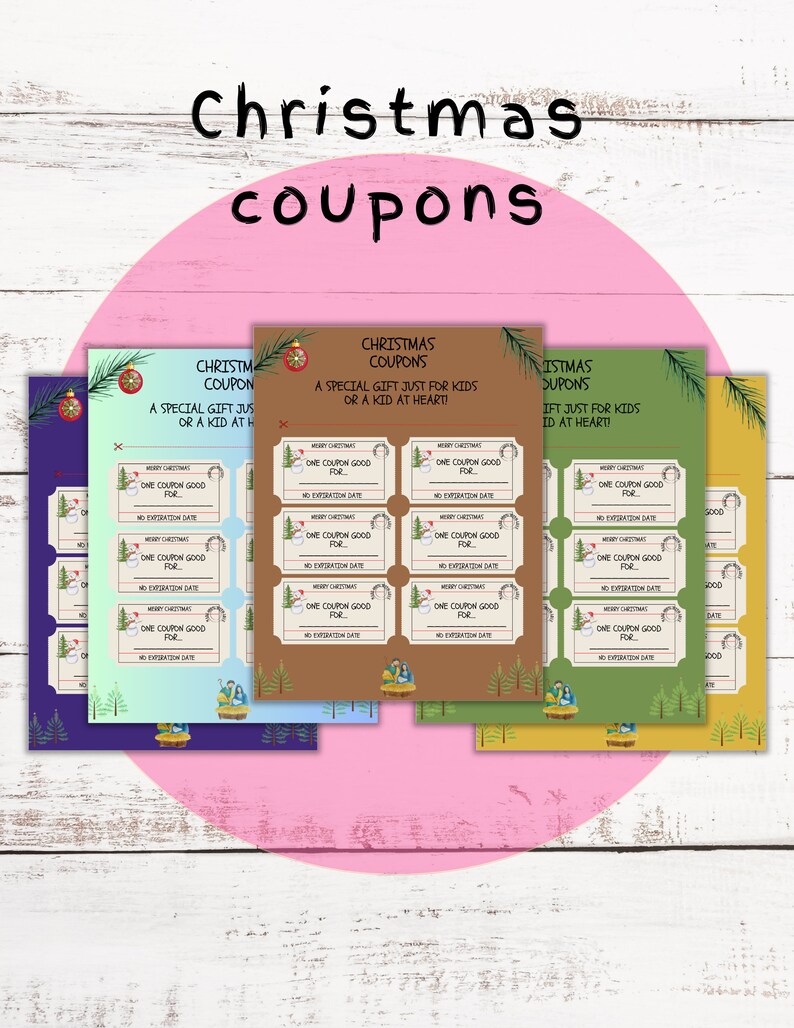 Christmas Coupon Printable Activities for Kids INSTANT DIGITAL DOWNLOAD