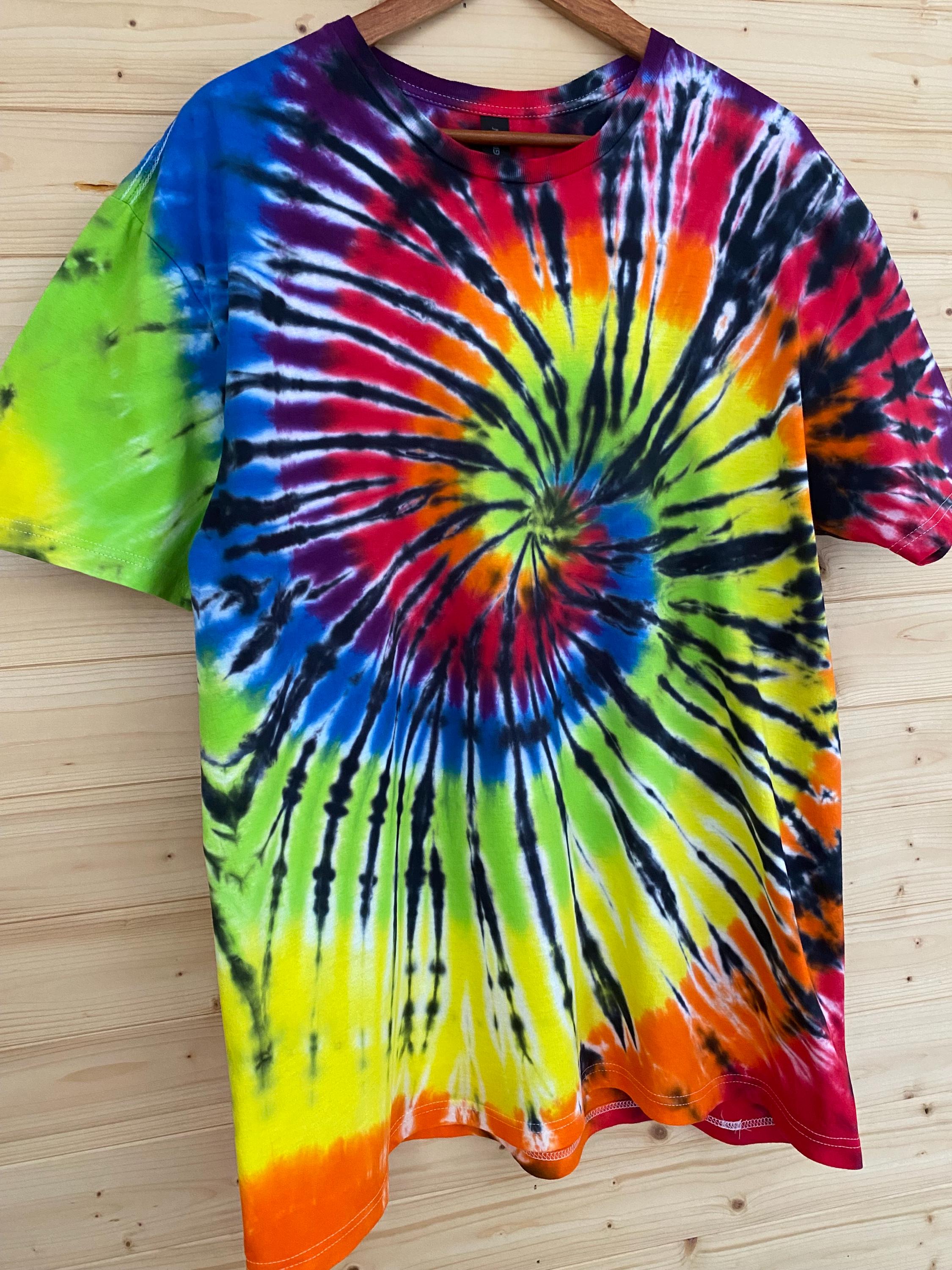 Atomic Pop Rocks Tie Dye Shirt - Neon Rainbow Spiral - Bright Festival ...