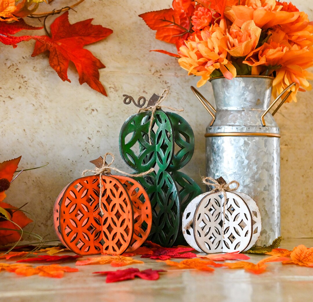 Fall Harvest Delight: 3D Wooden Pumpkin Set for Your Autumn Decor - Etsy