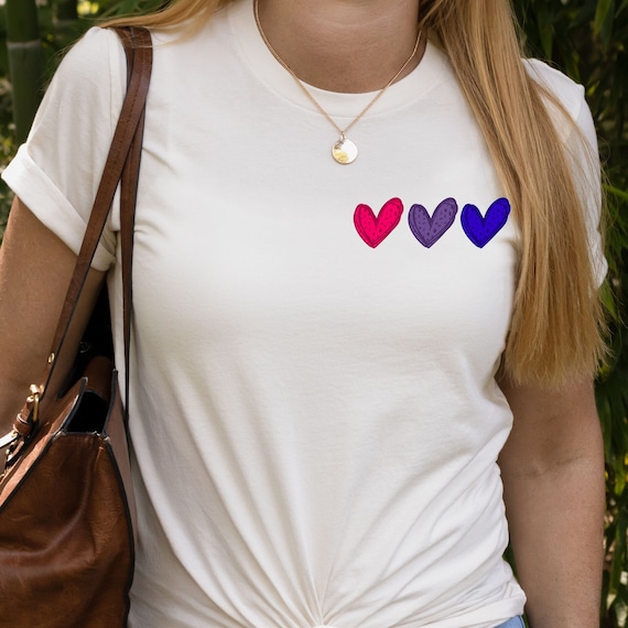 Bisexual Heart Shirt, Bi Pride T-Shirt, Leopard Heart Pride Shirt, Subtle Bisexual Shirt, Discreet Bi Shirt, LGBTQ Parade Shirt, Bi Love Tee