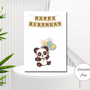 Printable Birthday Card | Cute Panda Birthday Card | Birthday Card ...