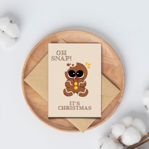 OH SNAP! È un biglietto di Natale / Biglietto di auguri natalizio divertente STAMPABILE / Biglietto di Natale / Biglietto omino di pan di zenzero / Biscotto di pan di zenzero