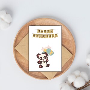 Printable Birthday Card | Cute Panda Birthday Card | Birthday Card ...