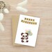 Cute Panda Birthday Card - "Party Like A Panda" Greeting Card For Friends & Family