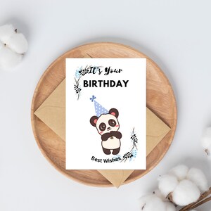 Druckbare Geburtstagskarte | Niedliche Panda Geburtstagskarte | Geburtstagskarte | Geburtstagsgeschenk | Geschenke zum Geburtstag| Sofortiger Download PDF | PNG