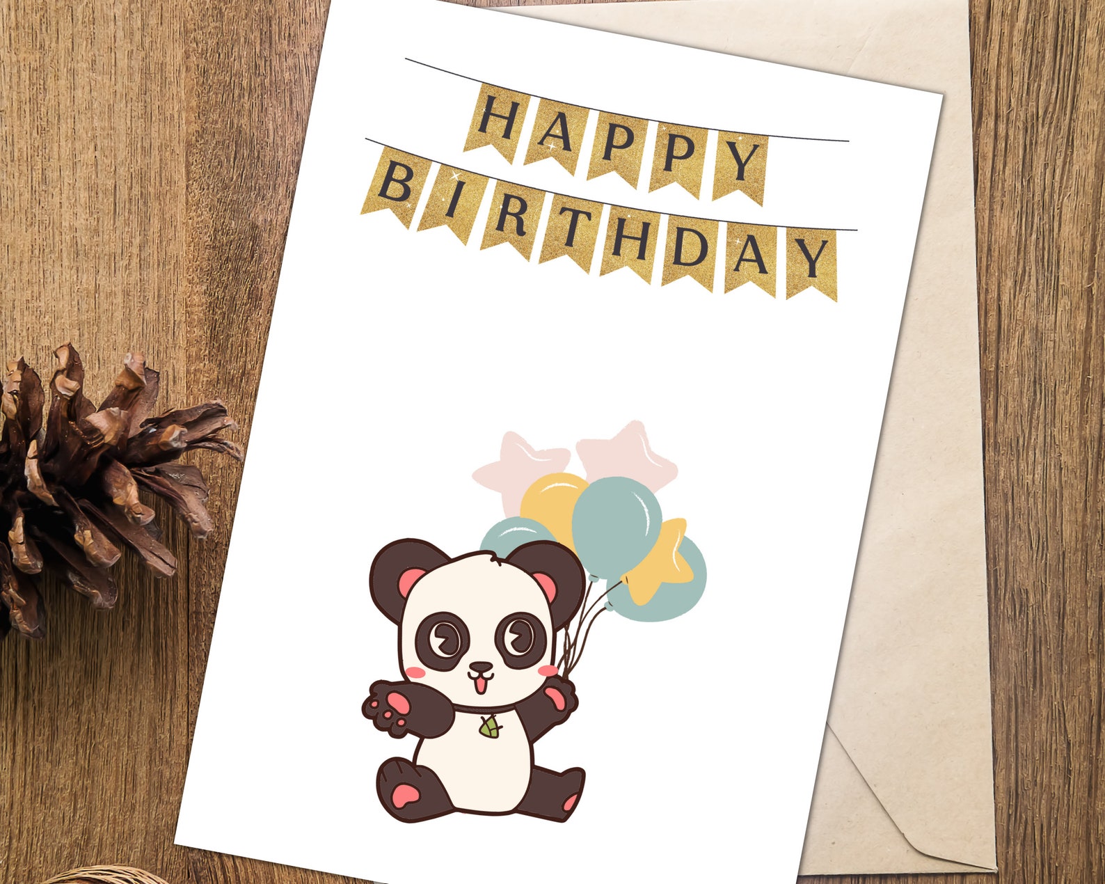 Printable Birthday Card Cute Panda Birthday Card Birthday Card Birthday Gift Gifts for Birthday ...