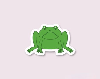 Frog sticker! Green frog sticker, cute cottagecore frog sticker