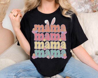 Ostern Shirt für Frauen, süßes Mama T-Shirt, Geparden Print Mama, buntes Frühlings Shirt, Leoparden Print, Mama Geschenk, Pastell Ostern Outfit, trendiges Urlaubs-T-Shirt