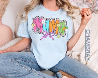 Ostern Shirt für Frauen, süßes Mama T-Shirt, Geparden Print Mama, buntes Frühlings Shirt, Leoparden Print, Mama Geschenk, Pastell Ostern Outfit, trendiges Urlaubs-T-Shirt